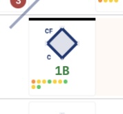 Scorecard cell with horizontal line marking a pitching change, new pitcher name below